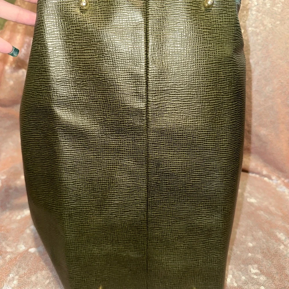 Valentino Garavani Olive Green Leather Briefcase